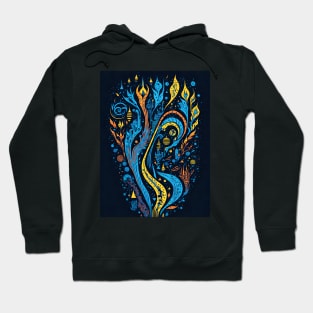 Abstract Colorful Swirl City Hoodie